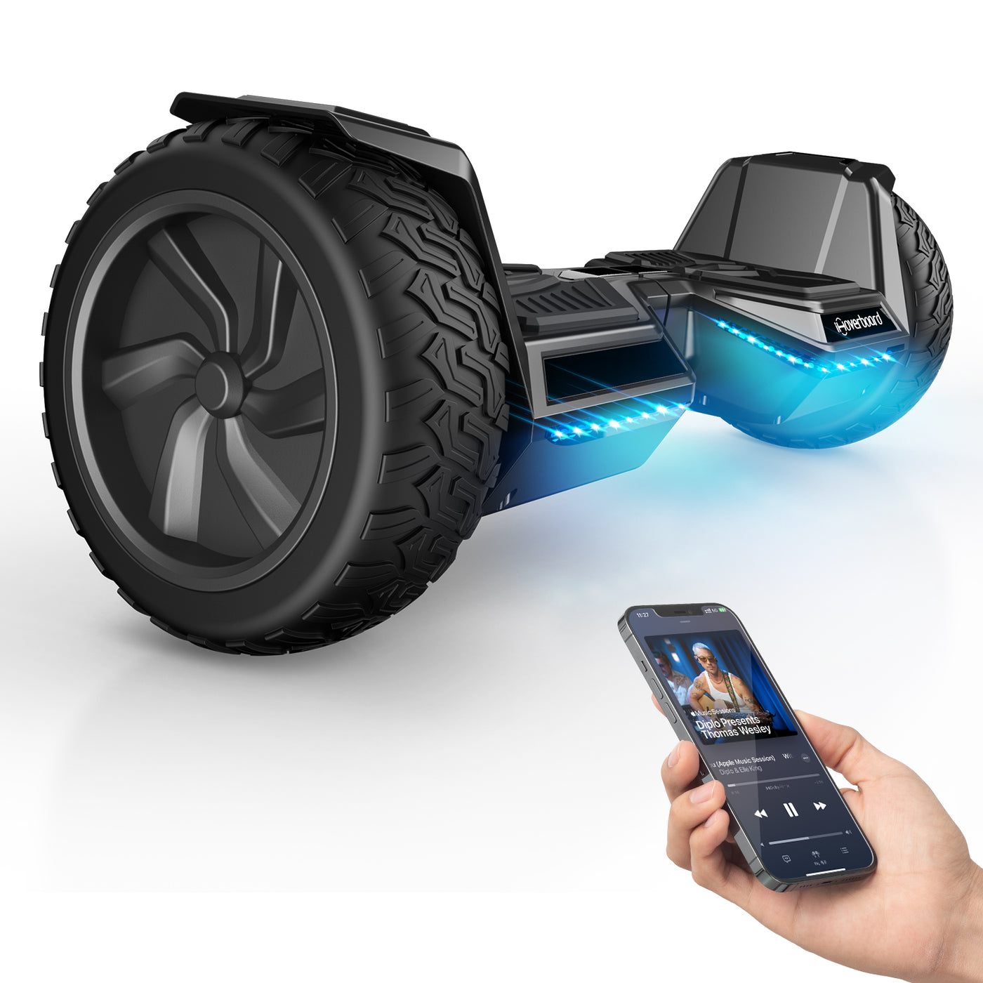 iHoverboard H8 LED Silber Hoverboard Gelände 8.5"