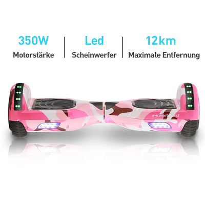 H1 Hot Pink 700-W-Motor LED Balance Hoverboard Bluetooth 6.5"