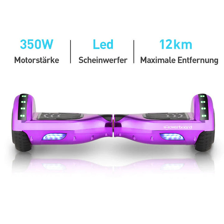 H1 Lila (Fuchsia) 700-W-Motor LED Smart Balance Hoverboard Bluetooth 6.5"