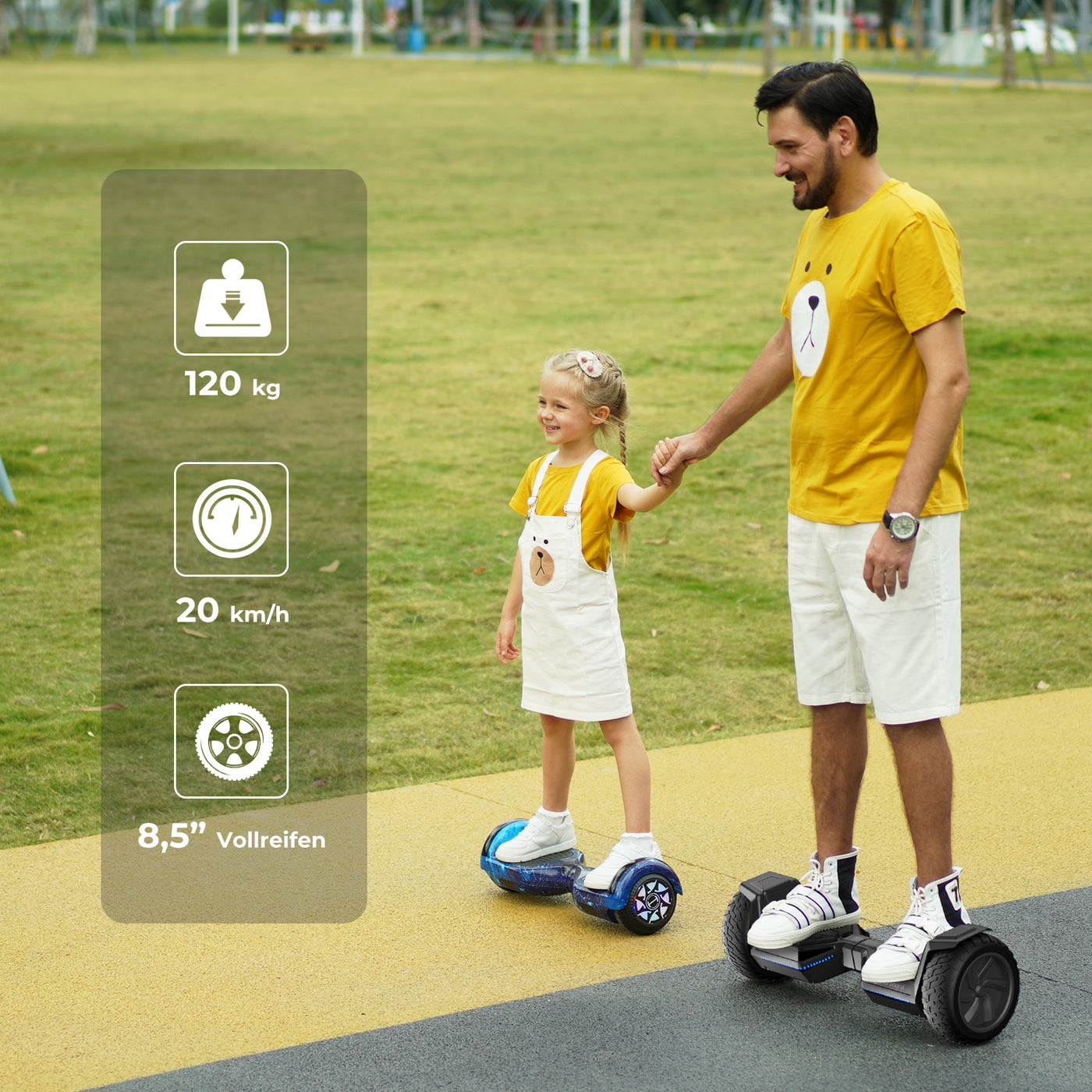 iHoverboard H8 LED Silber Hoverboard Gelände 8.5"