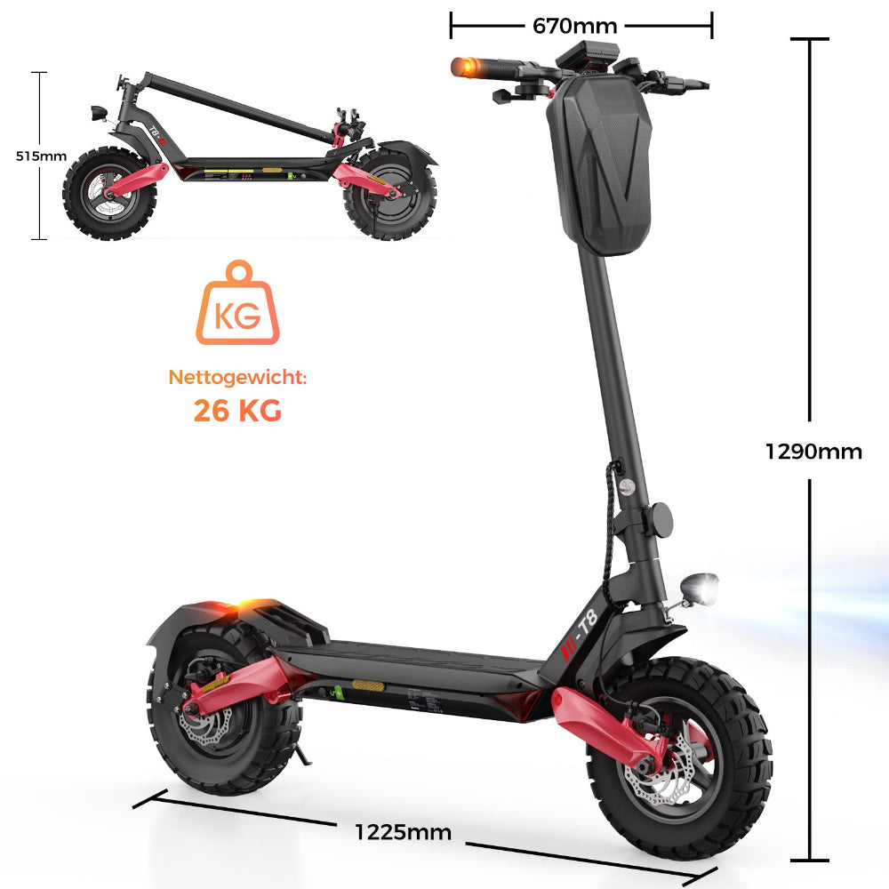 e scooter fahrrad xxl iScooter T8 Offroad E-Scooter Mit Straßenzulassung (ABE/eKFV)