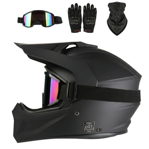 Offroad-Helmset: Helm, Schutzbrille, Taktische Handschuhe & Bandana