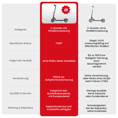 iScooter E9-Serie E-Scooter Mit Straßenzulassung (ABE,eKFV)