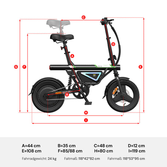 e scooter einbahnstraße fahrrad frei U1 / EB1S Kompaktes E-Bike Faltbar