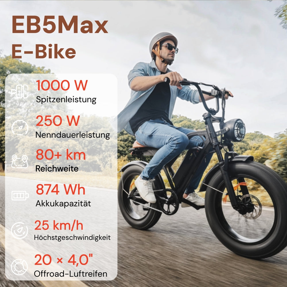 e mountainbike 80 km/h EB5 20″ Fat Tire E-Mountainbike