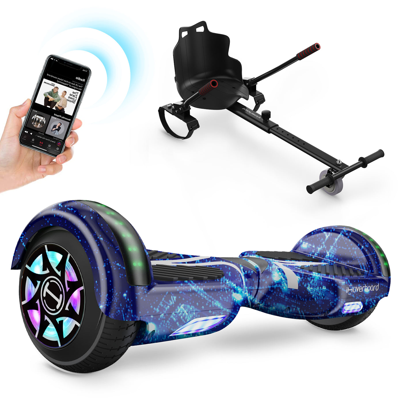 hoverboard mit bluetooth und led