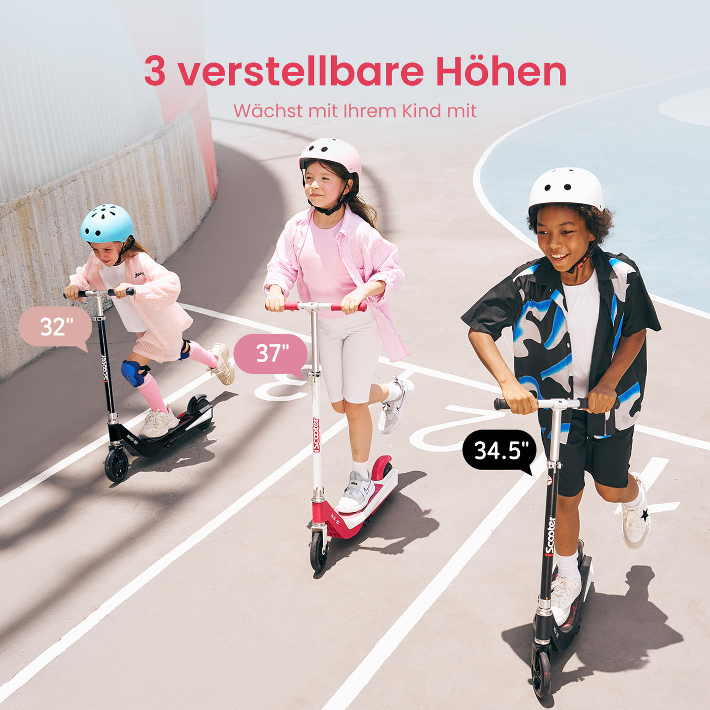iScooter iK1S/iK2 Kinderroller mit leuchtenden Rädern