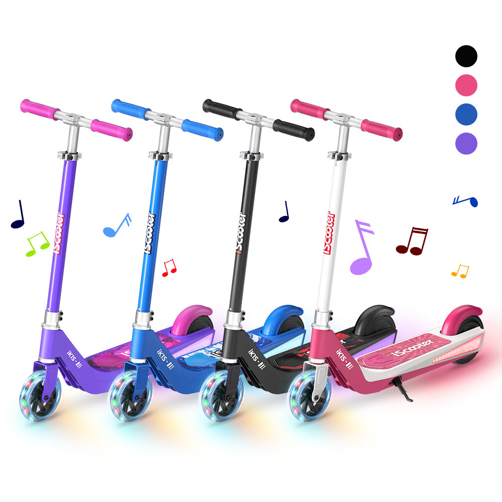 iScooter iK1S/iK2 Kinderroller mit leuchtenden Rädern