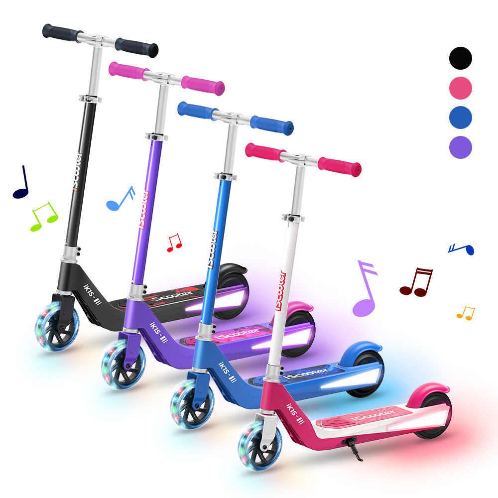 iScooter iK1S/iK2 Kinderroller mit leuchtenden Rädern