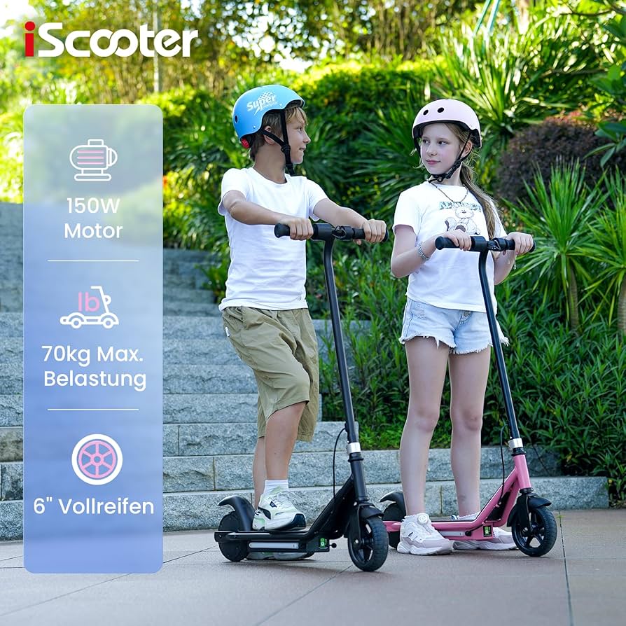 iScooter iK3/iK3Max Kinder E-Scooter 6″ mit LED & 3 Geschwindigkeiten