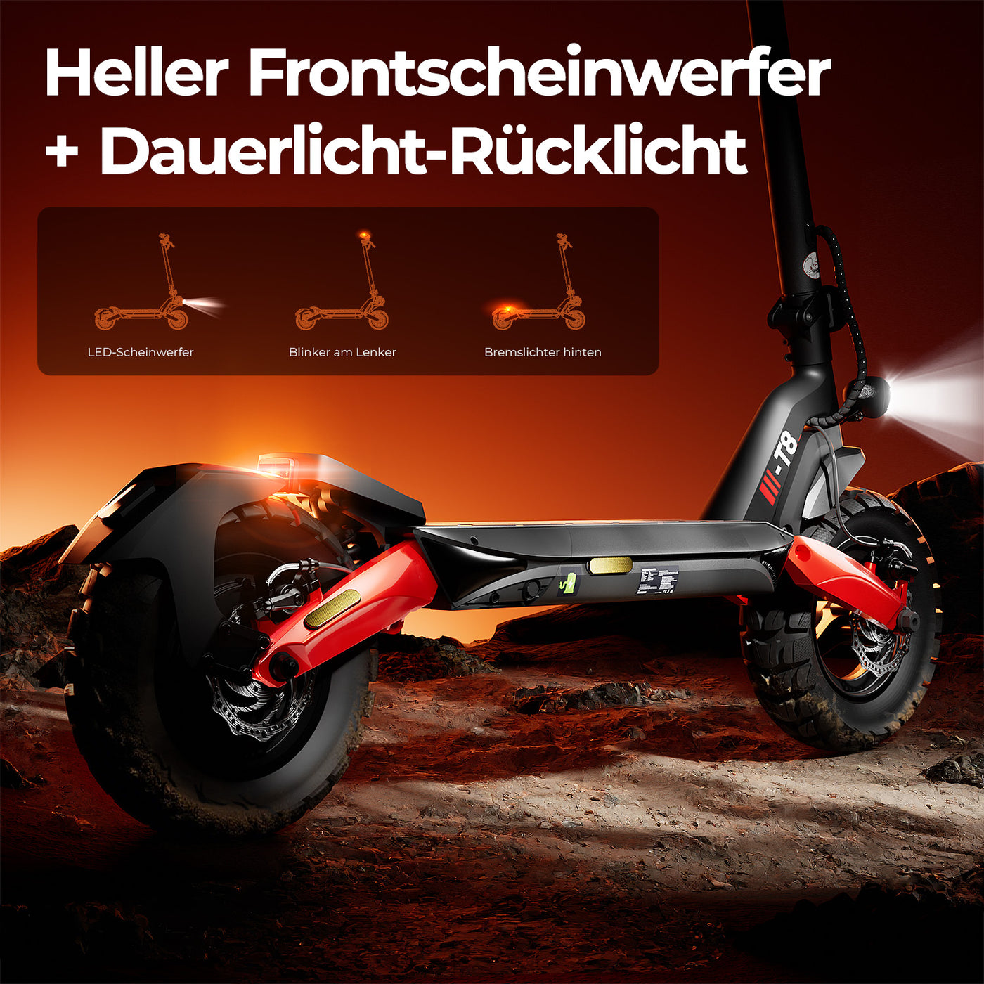 iScooter 1200W T8 Offroad E-Scooter Mit Straßenzulassung (ABE/eKFV)