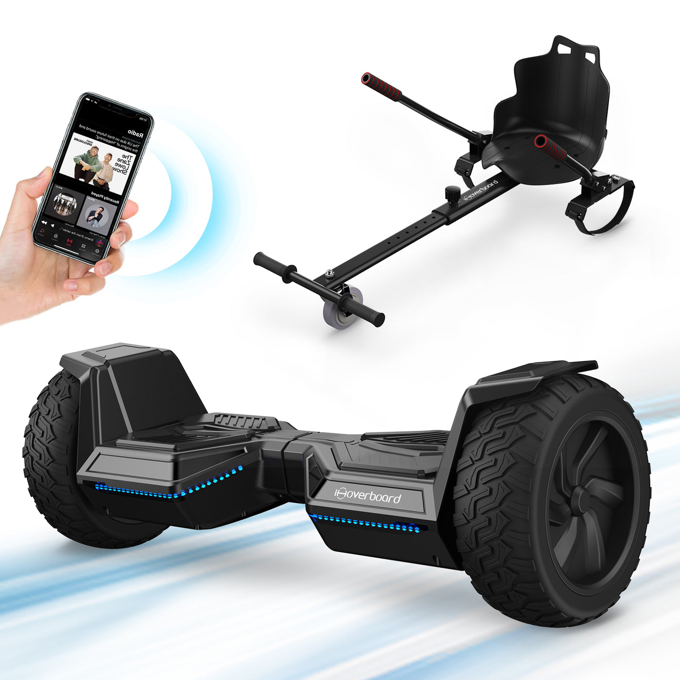 Hoverboard Rack H8 LED Schwarz Hoverboard Gelände 8.5