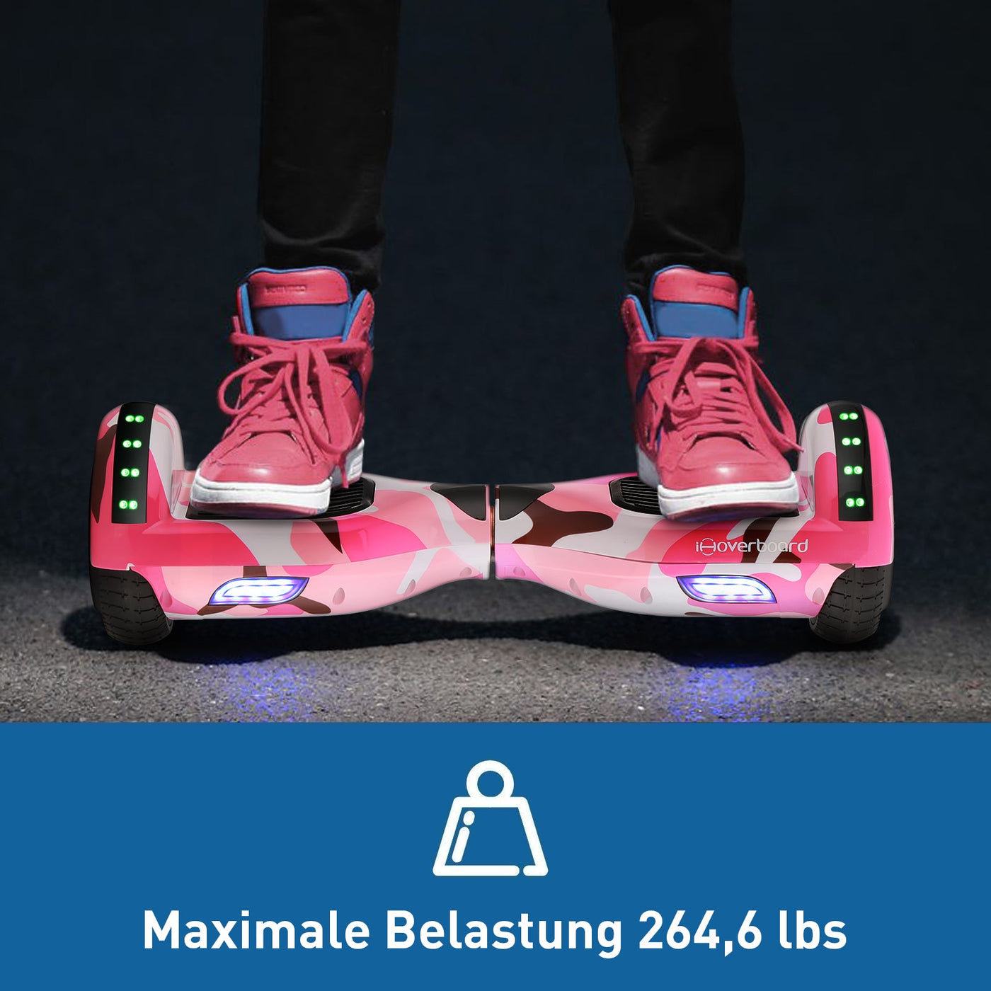 H1 Hot Pink 700-W-Motor LED Balance Hoverboard Bluetooth 6.5"