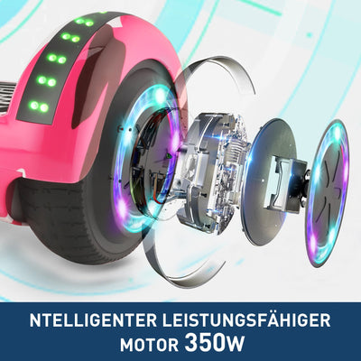 H1 Hot Pink 700-W-Motor LED Balance Hoverboard Bluetooth 6.5"