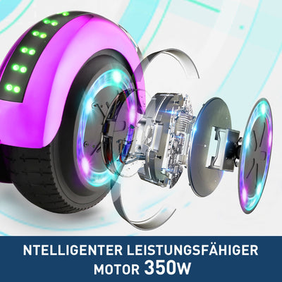 H1 Lila (Fuchsia) 700-W-Motor LED Smart Balance Hoverboard Bluetooth 6.5"