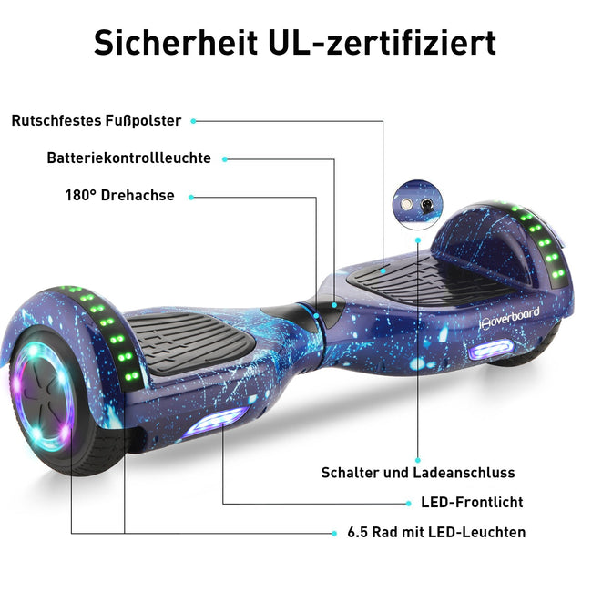 9. Bild von H1 Marineblaues 700-W-Motor Smart Balance Hoverboard Bluetooth 6.5 Zoll
