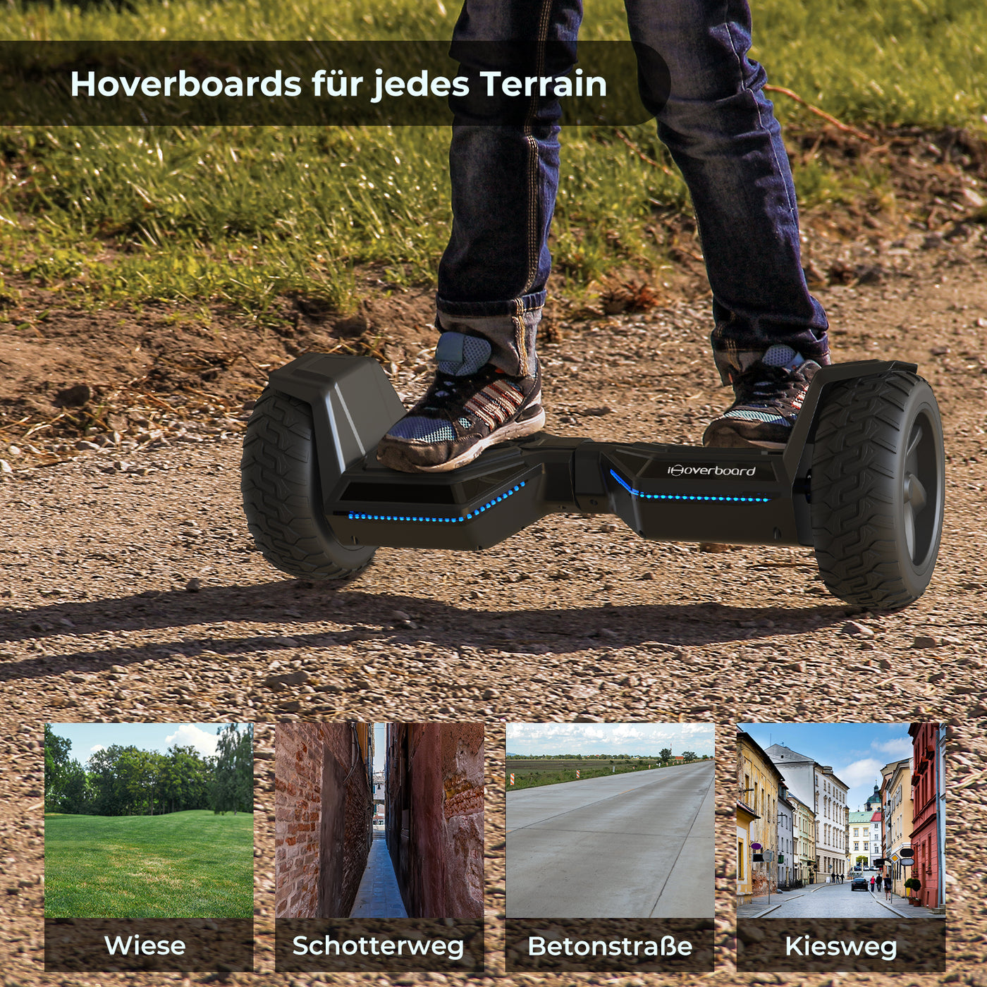 Hoverboard Rack H8 LED Schwarz Hoverboard Gelände 8.5