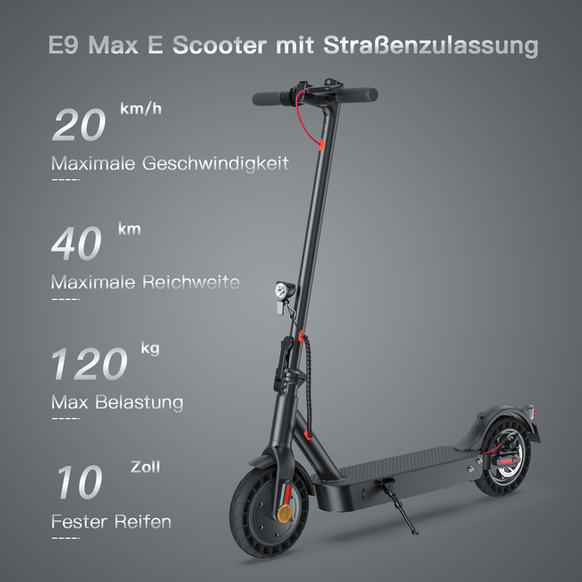 4. Bild von iScooter 500W 10" E9TMax E-Scooter Mit Straßenzulassung (ABE,eKFV)