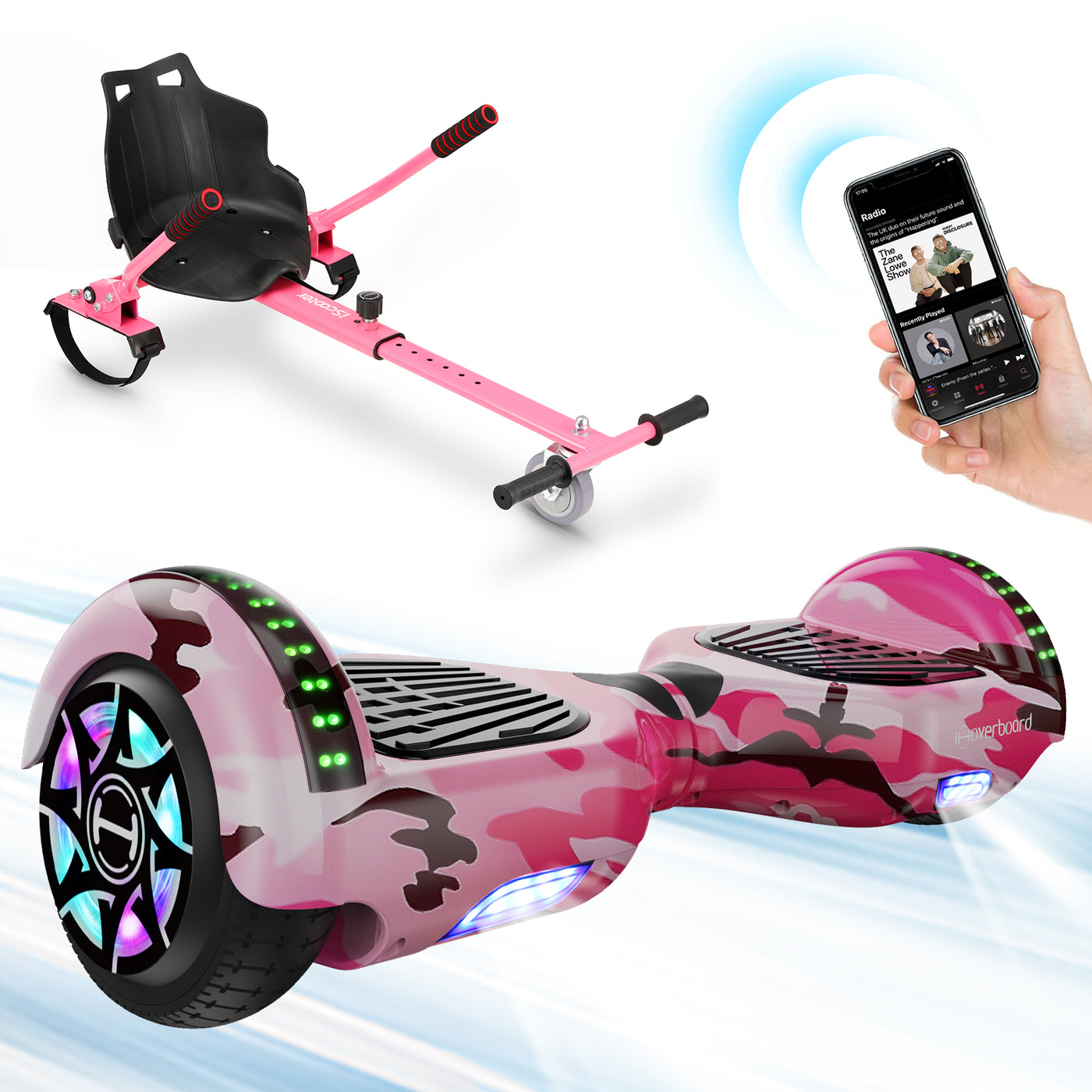 H1 Camouflage Pink Hoverboard, Hoverboard mit sitz