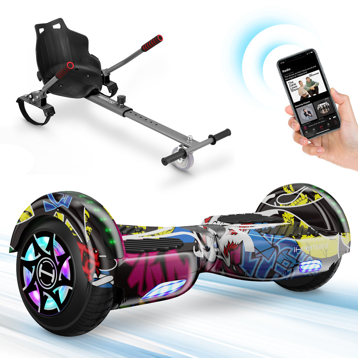 iHoverboard H4 Blaues Bluetooth-Hoverboard 6.5"