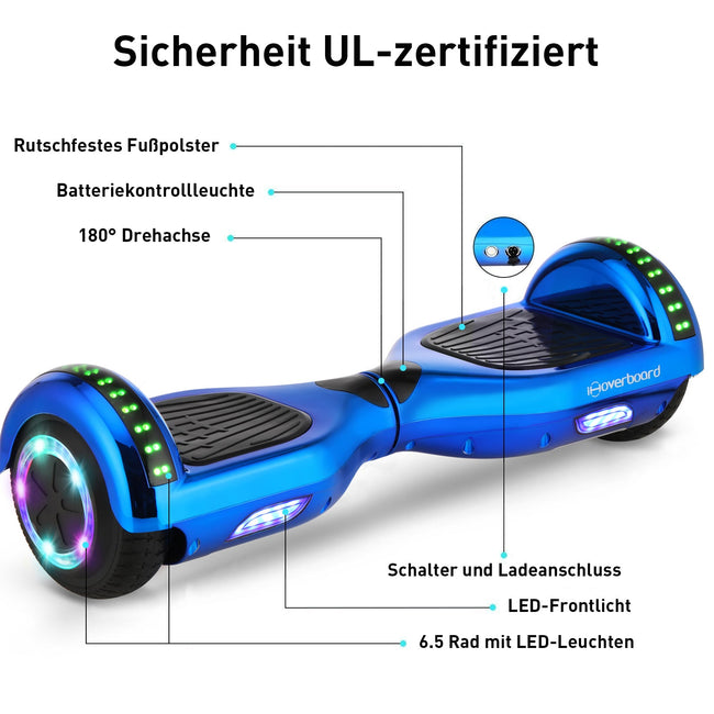 9. Bild von H1 Blaues 700-W-Motor LED Balance Hoverboard Bluetooth 6.5"
